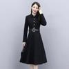 Plus Size Waist-Cinched Long Sleeve Shirt Dress for Women - Spring/Autumn 2026 Mid-Length Elegant Style