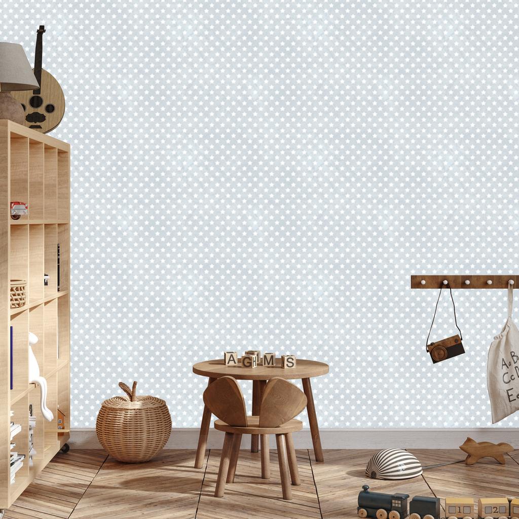 Stars Wallpaper Light Gray and White for Living Room and Bedroom 50x1000