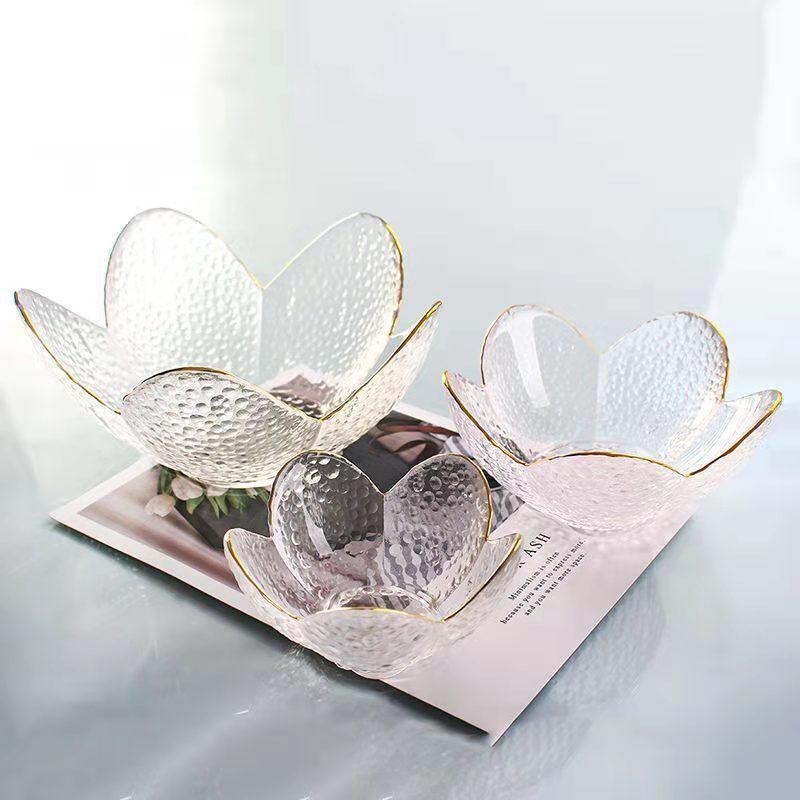 ZISIZ Petal Glass Dessert Bowl Set