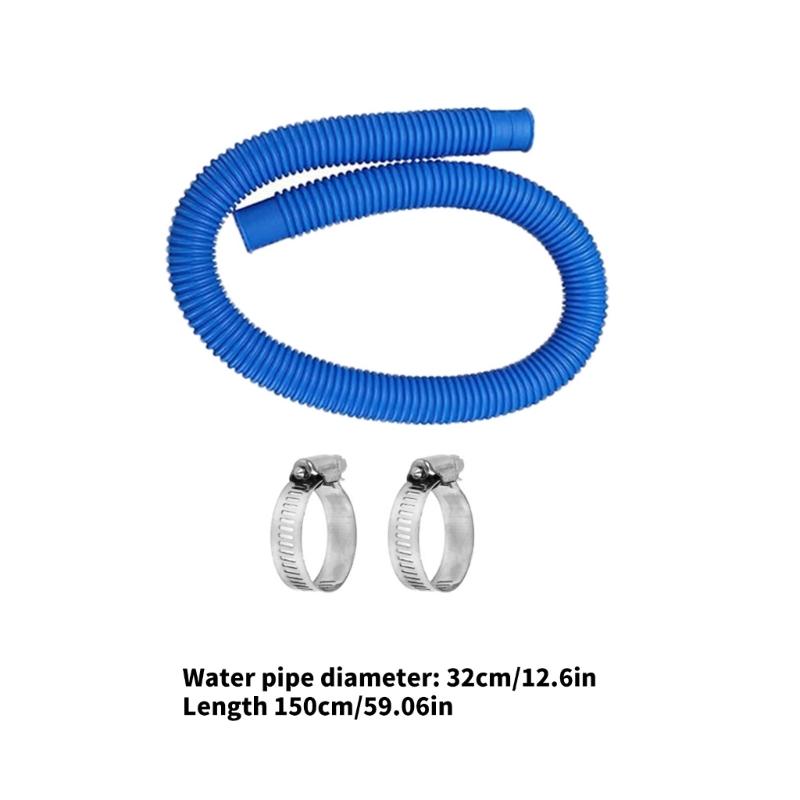 Swimming Pool Hose with Clamps Pump Hose Tubes Replacement 1-1/4In Hose for Pumps 150cm Tube for Above Ground Pool