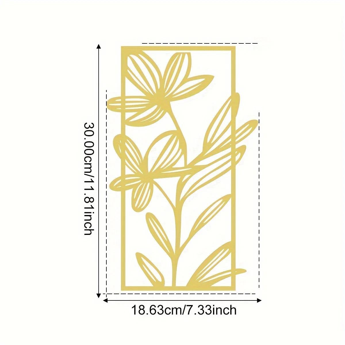 

Настенное искусство «Золотой цветок» — элегантный цветочный металлический декор для спальни и гостиной, стильное украшение для кровати и стен светло-зеленый