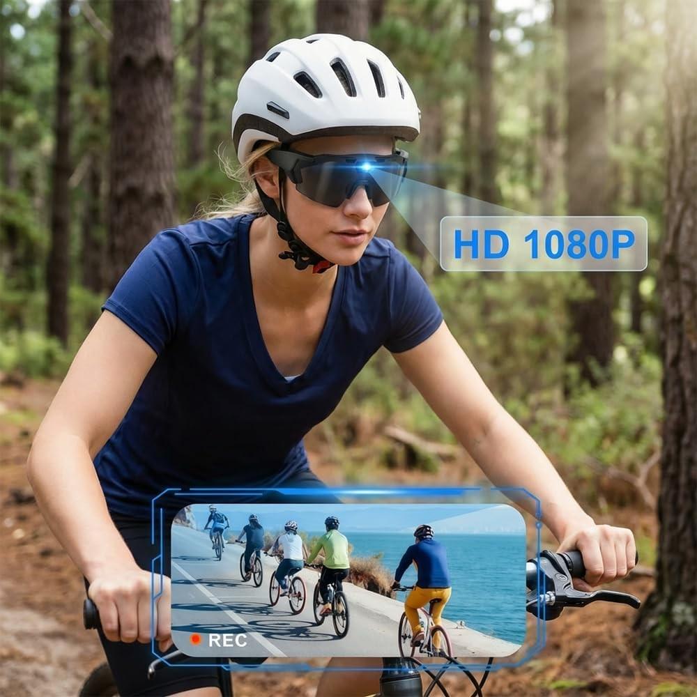 4k HD Baseball Sunglasses with Camera, Smart Camera Glasses, Video Recording Sunglasses for Action Sports with 32GB