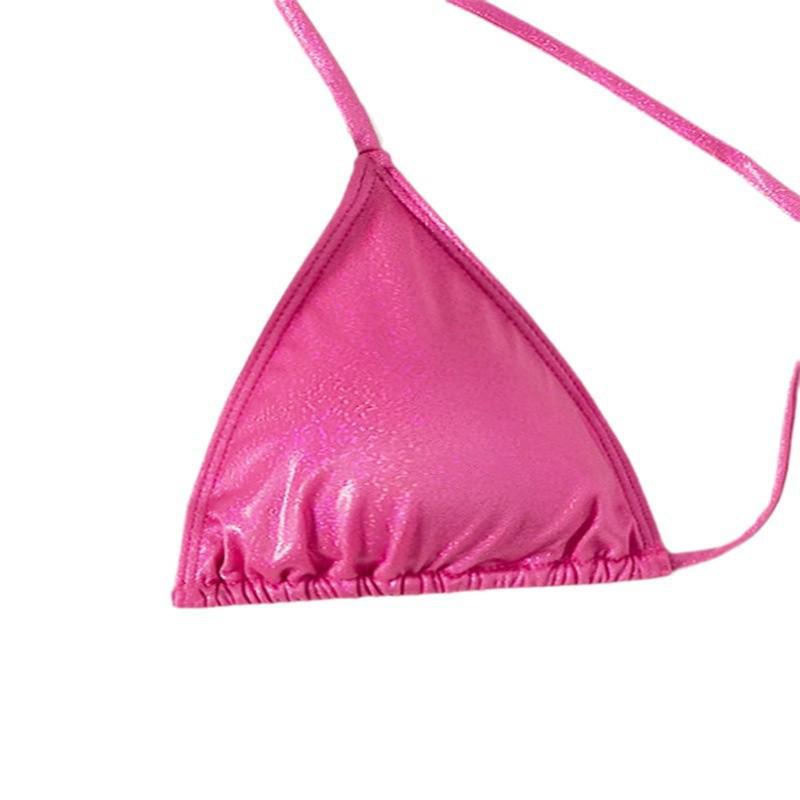 2025 European & American Solid Lace-Up Beach Bikini Swimsuit for Women