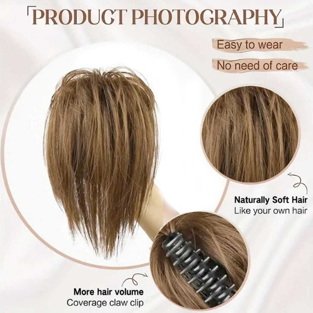 Messy Bun Haarteil Krallenklammer Haarknoten Welliges lockiges Haar Zerzaustes Krallenklammer Pferdeschwanz Haarteile Haar mit Klammer für Frauen Haar-Accessoire