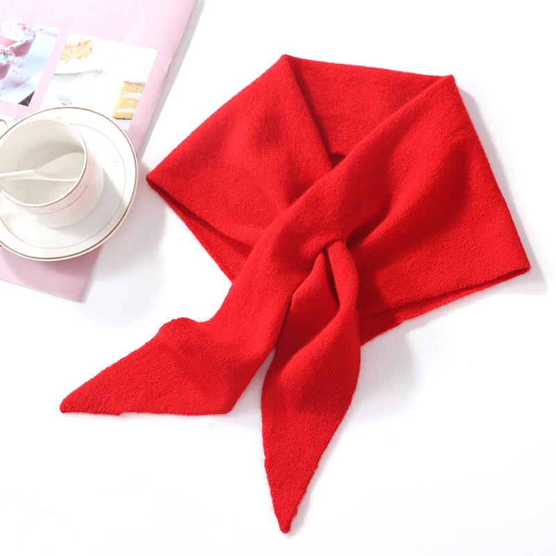 Écharpe Triangle Tricotée 100% Laine Pour Femmes Douce Chaude Cache-cou Croisé Mini Douce Mode Fausse Col Wraps en Laine