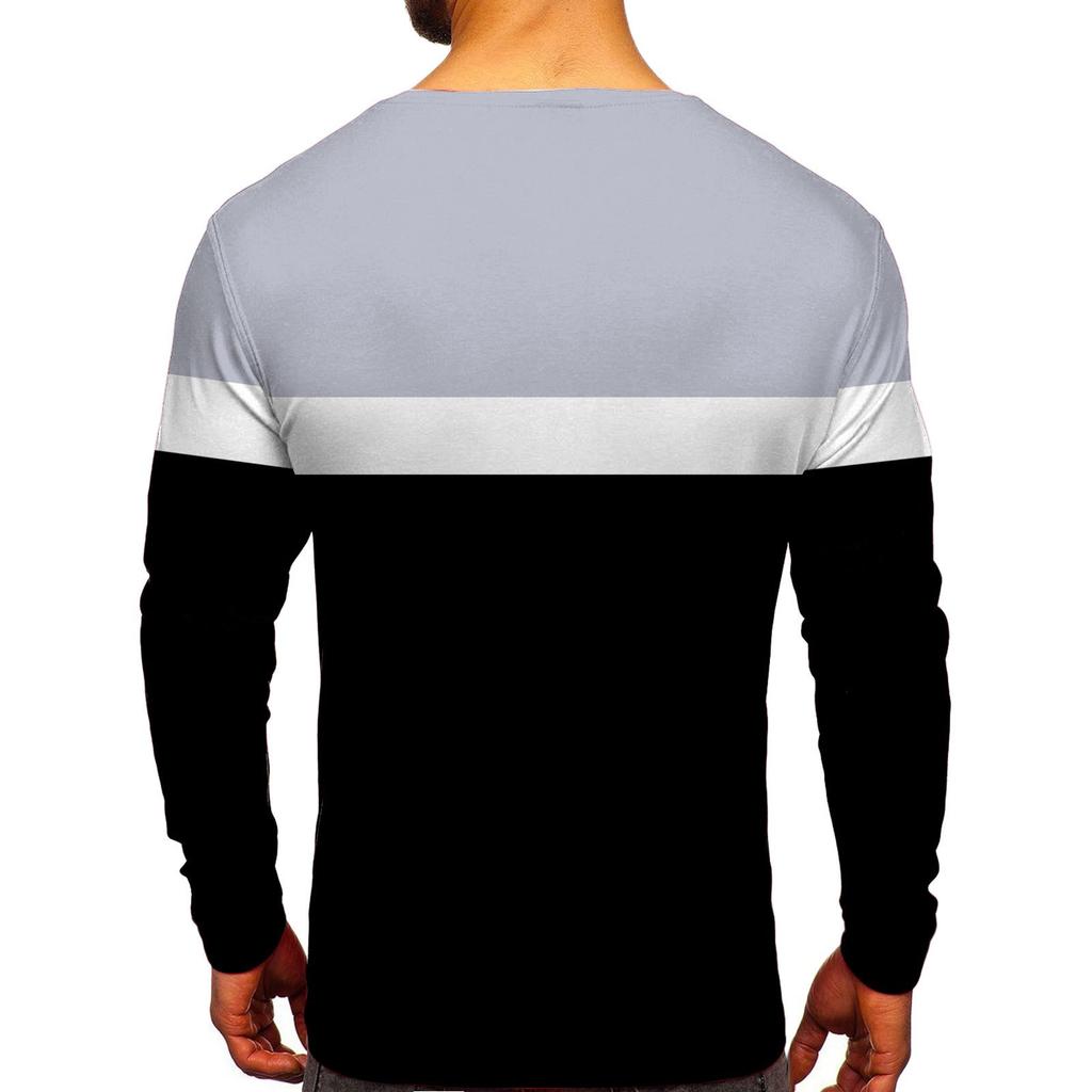 Modisches Lässiges Herren-T-Shirt mit Rundhalsausschnitt, Langarm, bedruckt