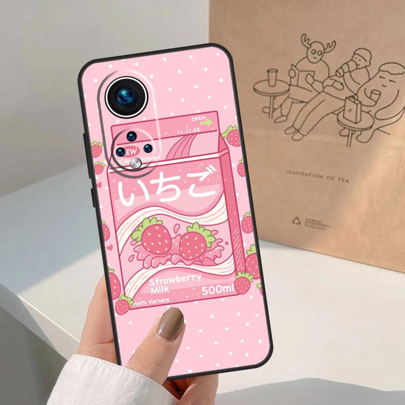 Kawaii Erdbeermilch Für Honor Magic 7 Lite 5 6 8 Pro Hülle Für Honor 400 200 90 70 50 X8c X8b X9a X9b X9c X9d Win
