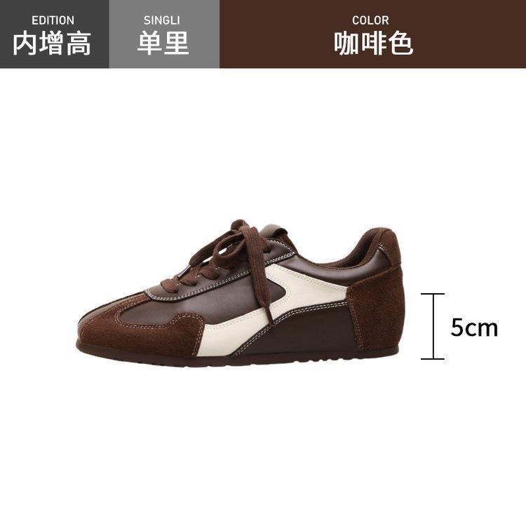 

BK popular retro contrasting color round square head inner height increase German training shoes women s 2025 autumn casual Forrest Gump board shoes 40