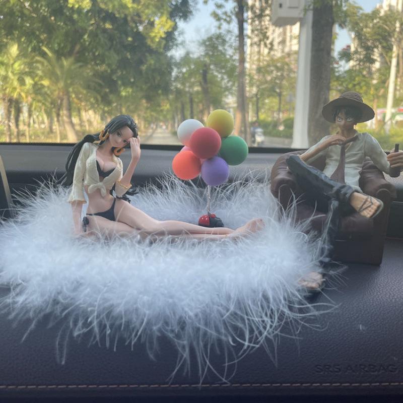 Premium Anime Car Ornament: Aromatherapy Luffy & Yukino Figurine