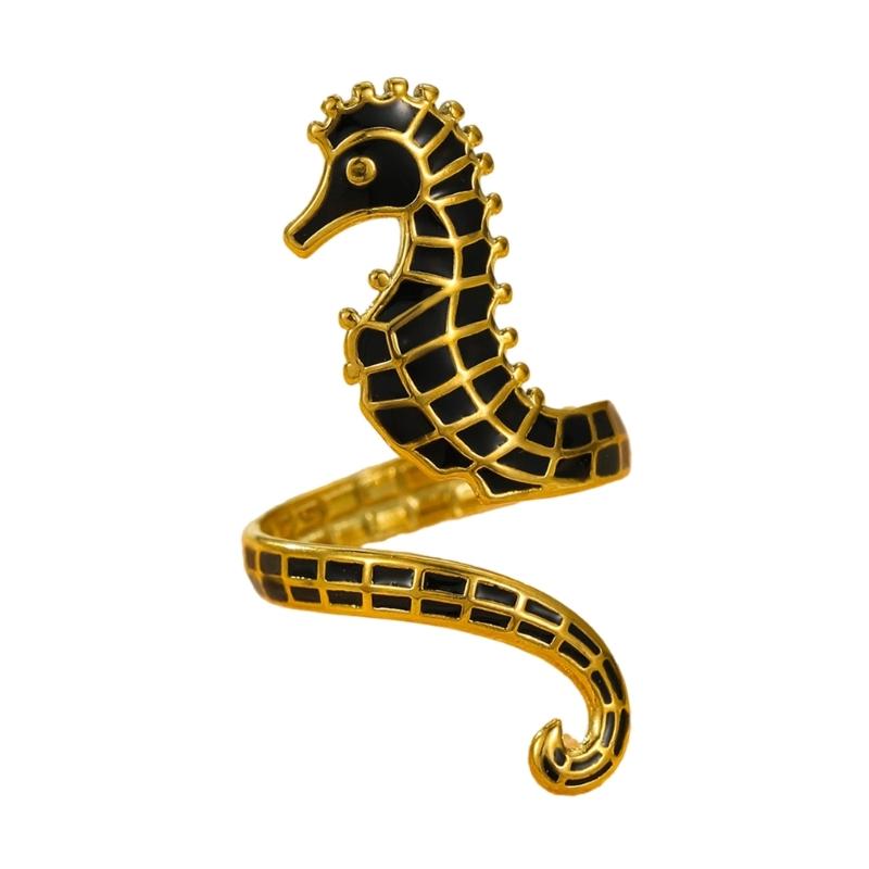

Stylish Alloy Seahorse Ring Featuring Oil Drop Detail Ideal For Consumers Looking For Individualized Jewelry