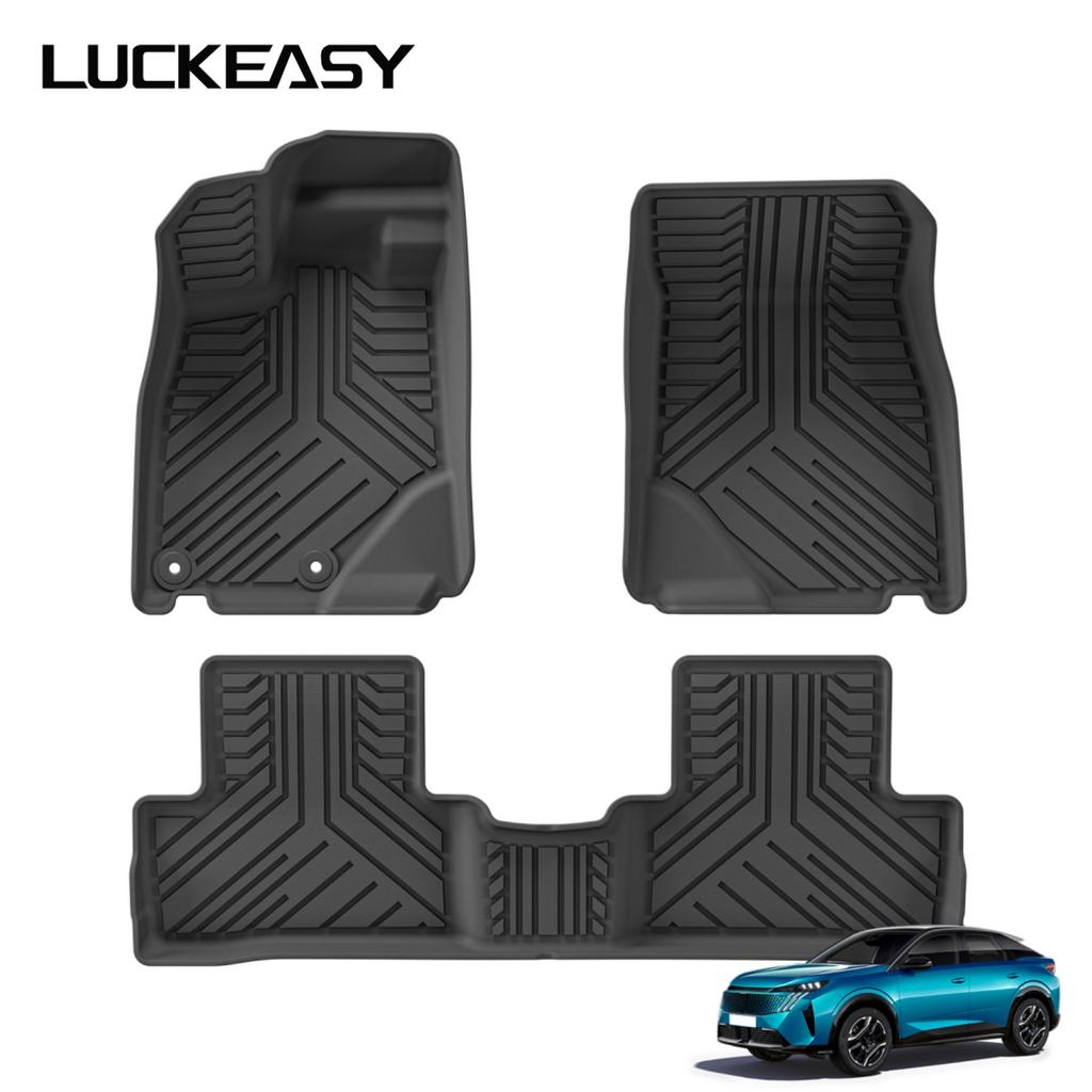 LUCKEASY Left Drive for Peugeot 3008 E-GT 3rd Gen Hybrid Version 2024-2027 Car All-Weather Floor Mats Trunk Pad Accessories