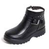 Winter cotton shoes velvet warm short boots flat bottom non-slip elderly leather shoes soft sole medium and old cotton boots women