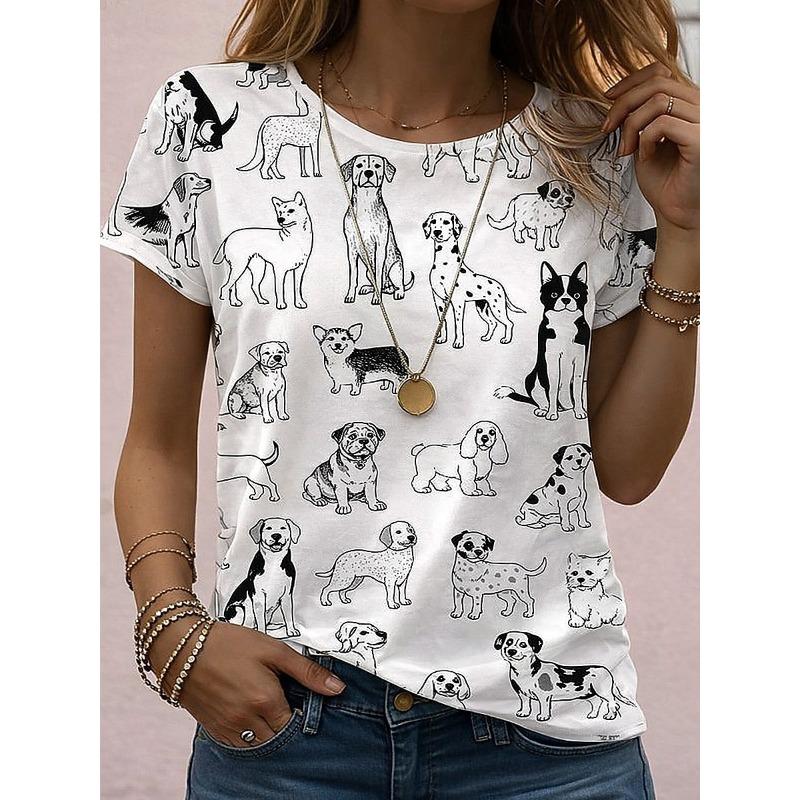 

Easter Women s T Shirt Print Graphic Animal Cartoon Fashion Stylish Classic Short Sleeve Crew Neck Regular Tops S