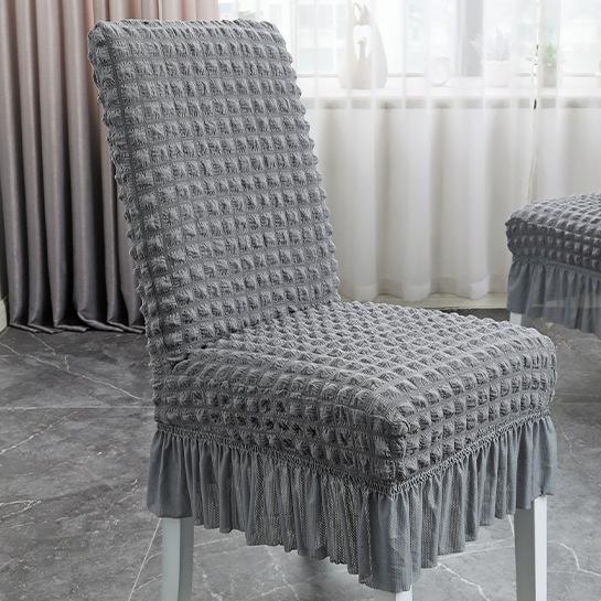 Household Elastic Integrated Dining Chair Cover Lace Skirt Hem Simple and Thickened Chair Cover Bubble Wrap Chair Cover
