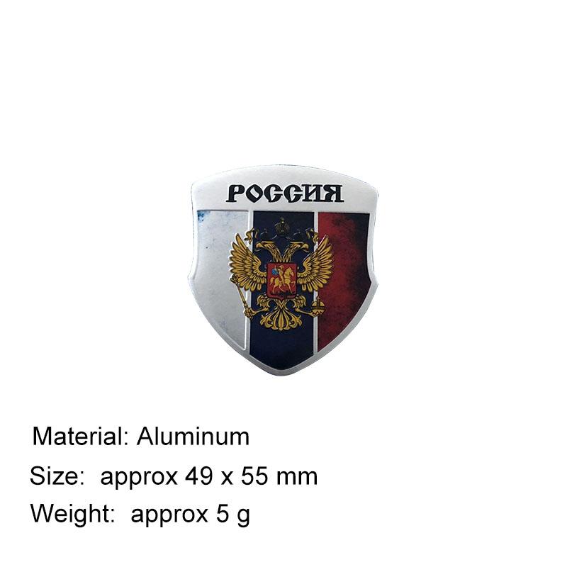 Aluminium Russia National Flag Two Headed Eagle Flag Russian Federation Moscow Car Fender Trunk Rear Decal Emblem Badge Sticker