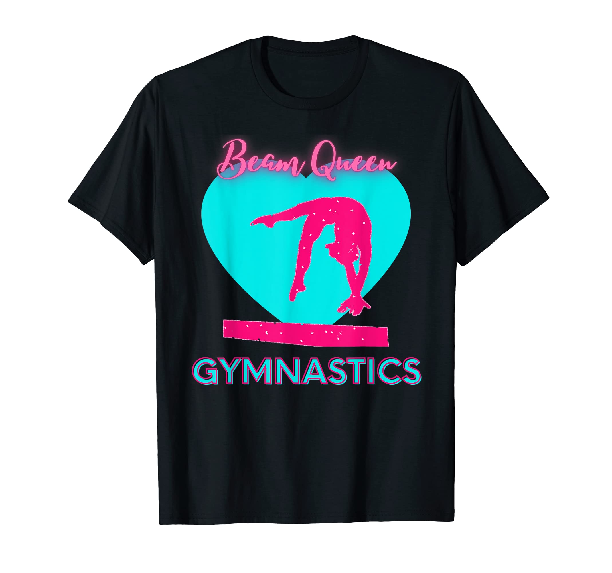 

Pink and Turquoise Gymnastics Beam Queen T-Shirt