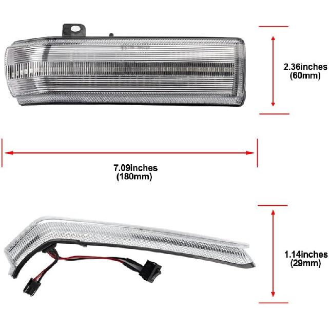 LED Side Mirror Marker Lights for 2015-2022 Ram ProMaster City SLT Tradesman Base Dynamic Amber LED Turn Signal Lamps Clear Lens Left Right Ourside