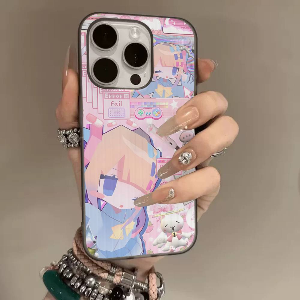 

Чохол з гофрованим візерунком N-Needy Girl Overdose Game для IPhone 16E SE4 12 17 16 15 14 13 11 Pro Max Смугастий чохол iPhone 14 plus