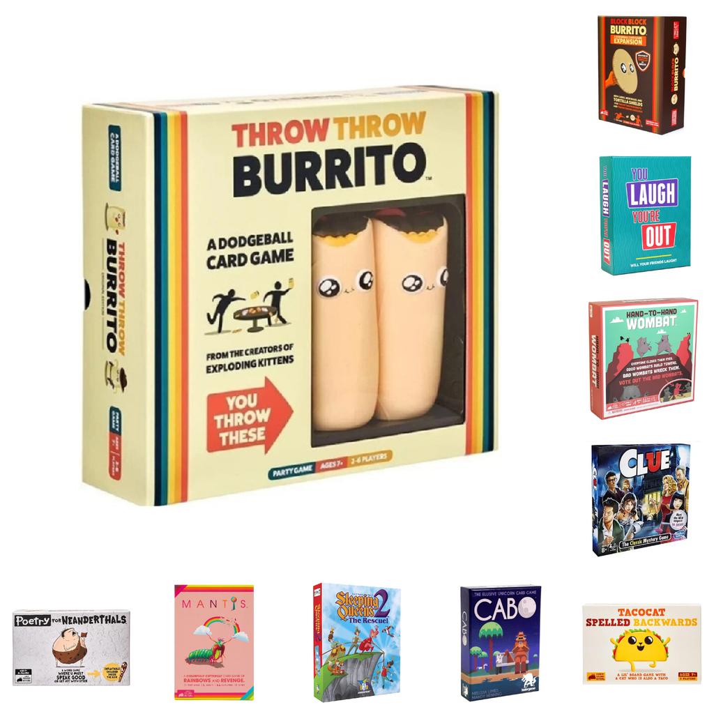Throw Burrito Throw Card Board Games Family Entertainment Party Activity Item