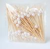 Wedding Pearl Disposable Bamboo Skewers Wooden Cocktail Picks Fruit Picks Snack Fork Skewer Wedding Party Supplies 100Pcs/bag