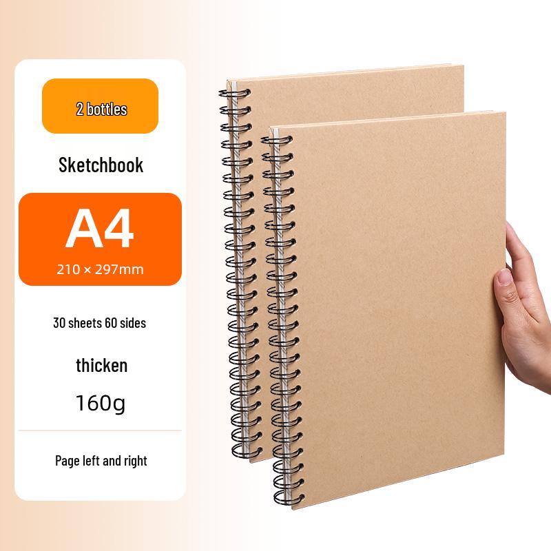 A4 Hardcover Spiralgebunden Verdicktes Skizzenbuch - Zeichenbuch für Kunststudenten mit losen Blättern 8K für die Grundschule.