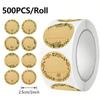 500 Sheets of Blank, Writable Flower-patterned Kraft Paper Stickers for Baking Gift Decoration and Removable Adhesive Labels