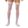 Mens Glossy See Through Stockings Thin Shiny Solid Color Stretchy Sheer Thigh High Socks