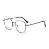 Ultra-light Retro Titanium Polygon Eyeglass Frames with Plano Lenses for Students