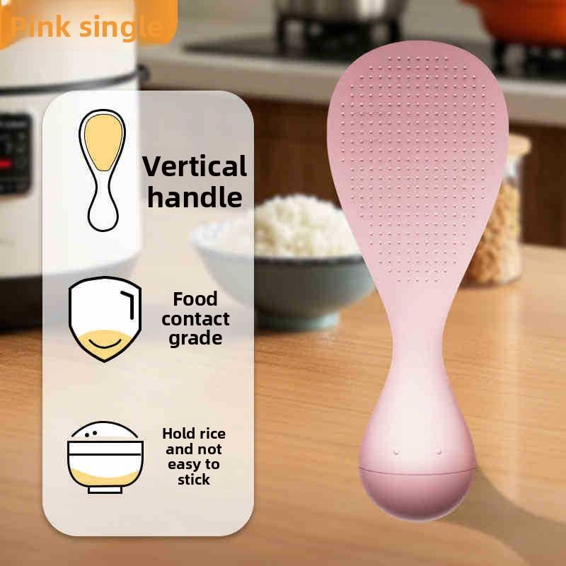 

Ложка для риса с антипригарным покрытием, стоячая, термостойкая, кухонный совок для взрослых 1pcs розовый