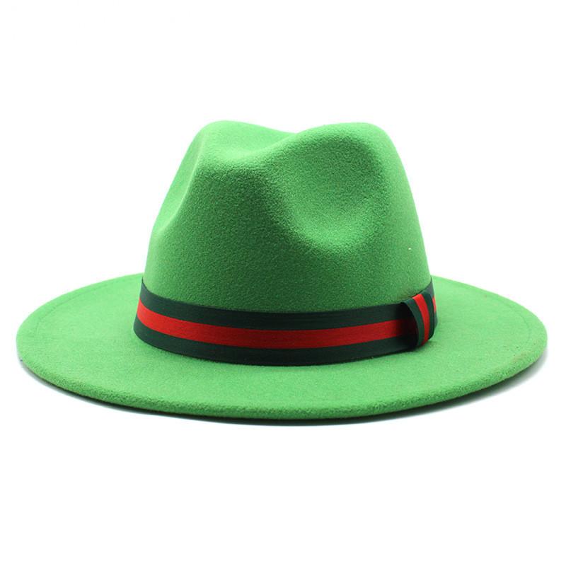 Fall Winter Fedora Hat For Men Women With Leopard Print Wool Felt Wide Brim Sun Protection