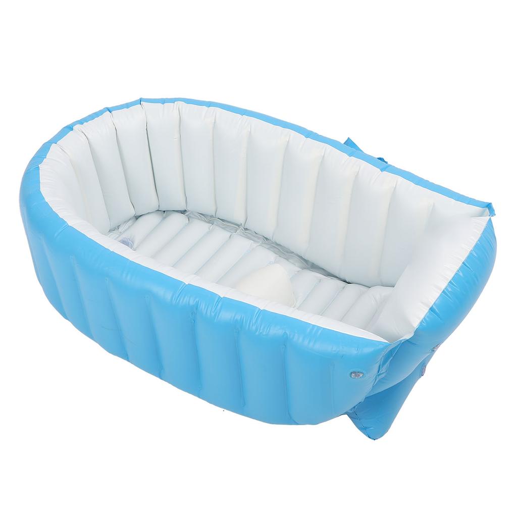 Inflatable Baby Bathtub with Air Pump Anti Leakage Ergonomic Backrest Folding Toddler Bath Tub