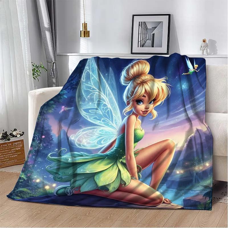 31 Style Disney Tinker Bell Printed Kids Blanket Soft and Warm Bedding for Bed Sofa Outdoor Travel Picnic Cover Blanket Gift Art