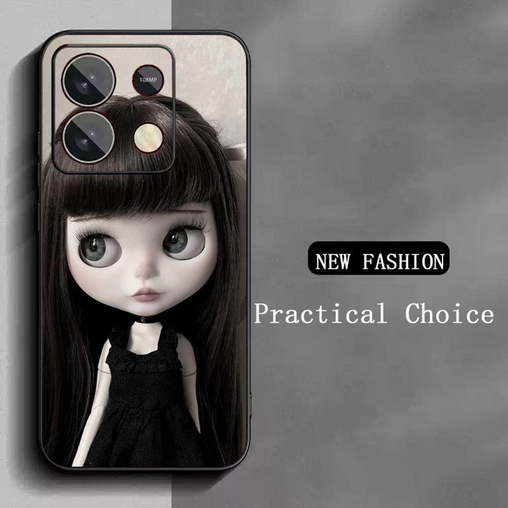 Blythe Cute doll fashion pattern design Phone Case For Redmi Note 14 13 12 11 Pro Plus S 5G 14C A3 Soft Black Phone Cover