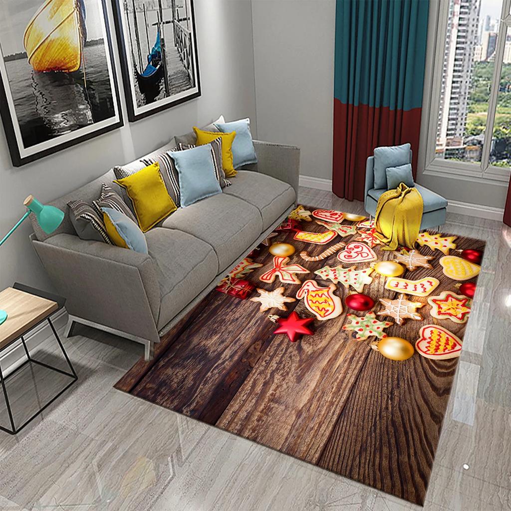 Christmas Cookies Carpet Gingerbread Man Rug Dessert Printed Rectangle Area Rugs Yoga Mats Bedroom Living Room Decor Door Mat