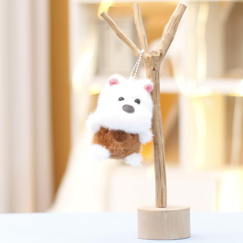 Dog Plush Keychain Toys With Ultra Soft And Pp Cotton For Home Office Decor