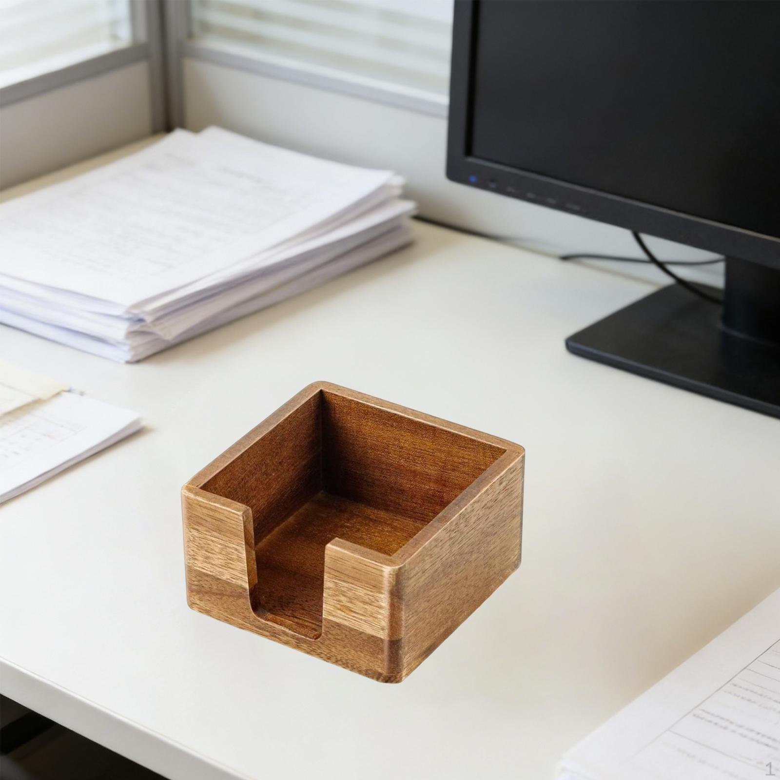 Sticky Note Holder Self Notepad Organizer Paper Clip Storage Box Dispenser for