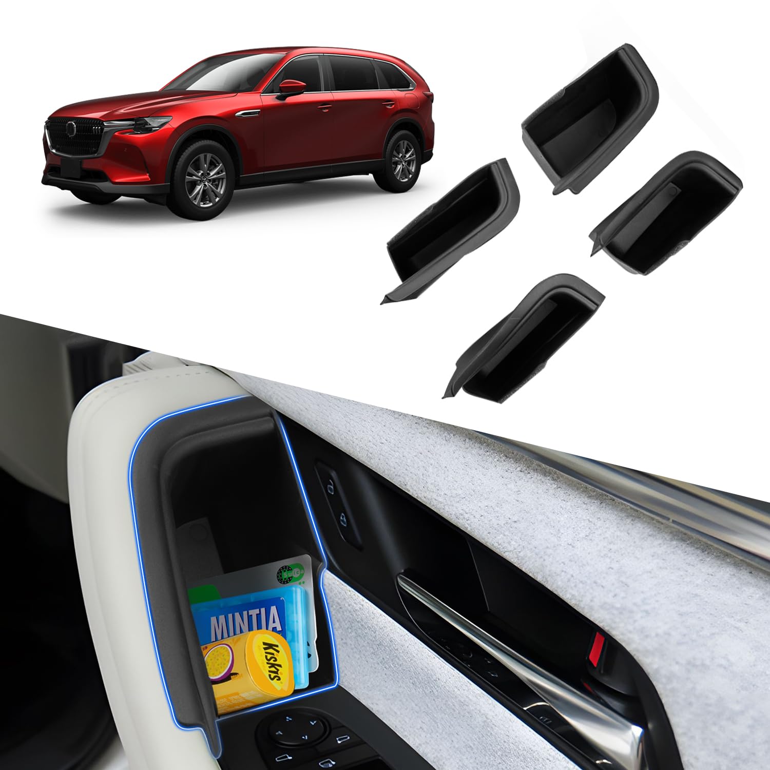 Авто Спек Специальный бокс для ручки двери Mazda CX-60 CX-70 Карман для ручки двери CX-80 CX-90 For Mazda CX-60 CX-70 чёрный