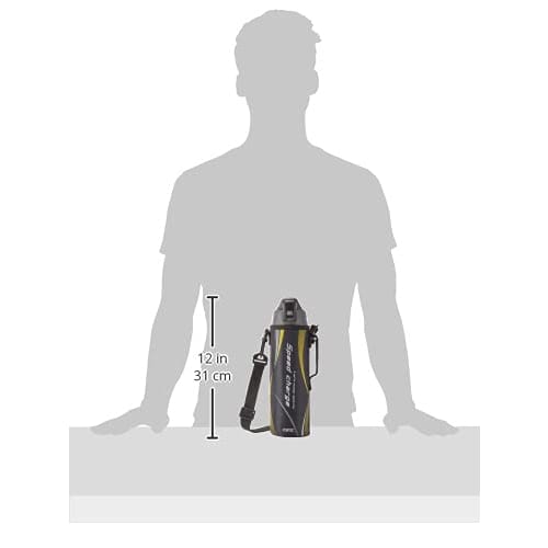 Wahei Phrases Water Bottle, Direct Drinking, Stainless Steel Bottle, 1L, Black, Vacuum Insulated Bottle, For Cold Storage, For Children, Elementary Sc