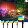 Solar Spot Lights Outdoor Color Changing 7 Modes IP65 Waterproof Dusk To Dawn Landscape Spotlights For Garden Patio Yard