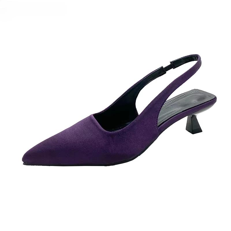 2025 Summer Cover Toe High Heel Women Sandals Fashion Shallow Slip On Singbacks Pumps Ladies Elegant Stripper Party Sandalias