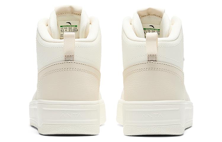 Women's Sneakers Anta Abrasion Resistant Breathable High top Skateboard Shoes Women's White