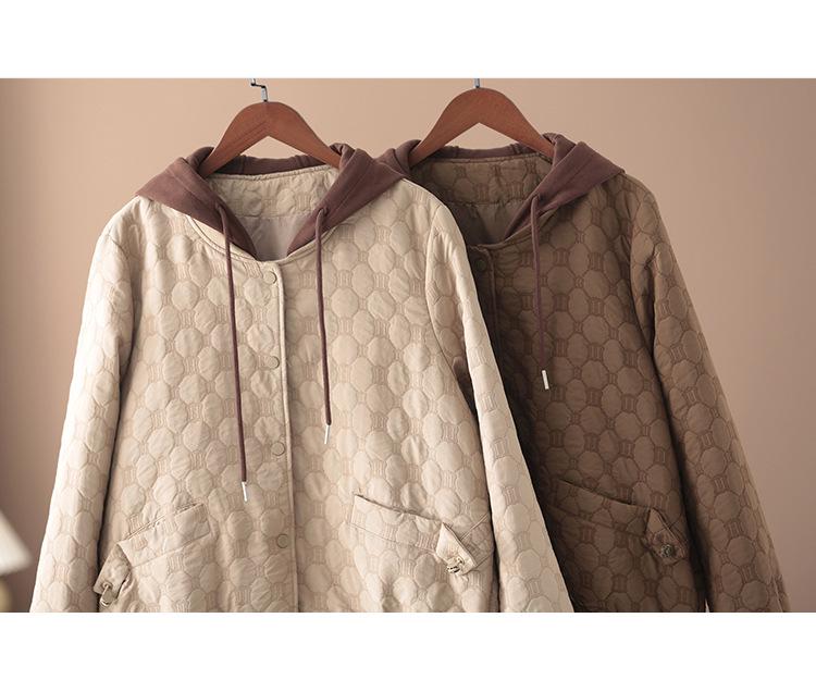 Women's Quilted Cotton Jacket: Lightweight, Autumn/Winter 2025, Plus Size, Short Coat for Middle-aged