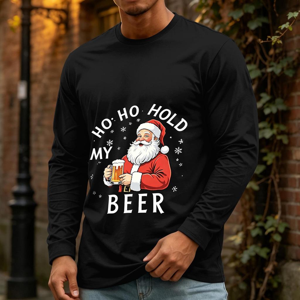 Men's Christmas Casual Long Sleeve Neck T-Shirt