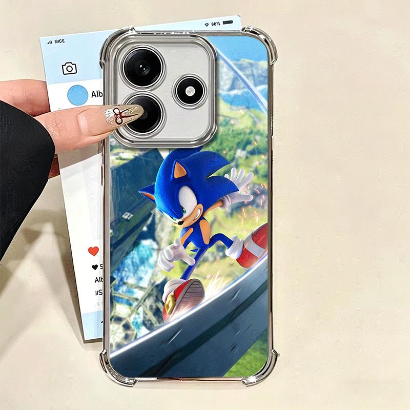 Super S-Sonics Cartoon Soft Phone Case For Xiaomi Redmi Note 14 15 Pro Plus 13 12 11S 11T 5G 10 9S 9 Plating Anti-Fall Fundas
