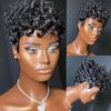Hort Pixie Wigs For Black Women Short Black Curly Pixie Wigs Synthetic Hair Wigs For Black Women Natural Wavy Black Pixie Cut Wi