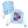 Giacca da Baseball per Bambini Cappotto Foderato con Bottoni a Contrasto Cappotto Leggero Maniche Trapuntate Strisce Primavera