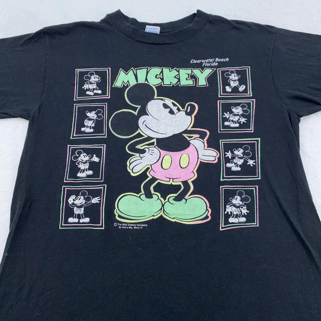 Vintage Mickey Mouse Shirt Mens Medium Clearwater Beach Florida Disney 90s Tee