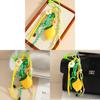 Pu Leather Lemon Fruit Keychain Bag Charm With Beaded Weaving For Personal Style