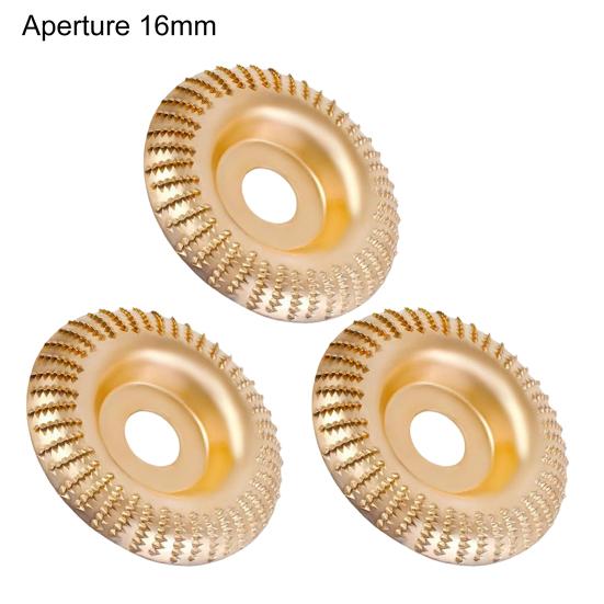 3Pcs Angle Grinder Polishing Pad, Wide Angle Grinder Compatible 4-4.5 Inch with Adapters, Curved Grooved Anti-Clog Teeth for Engraving Polishing