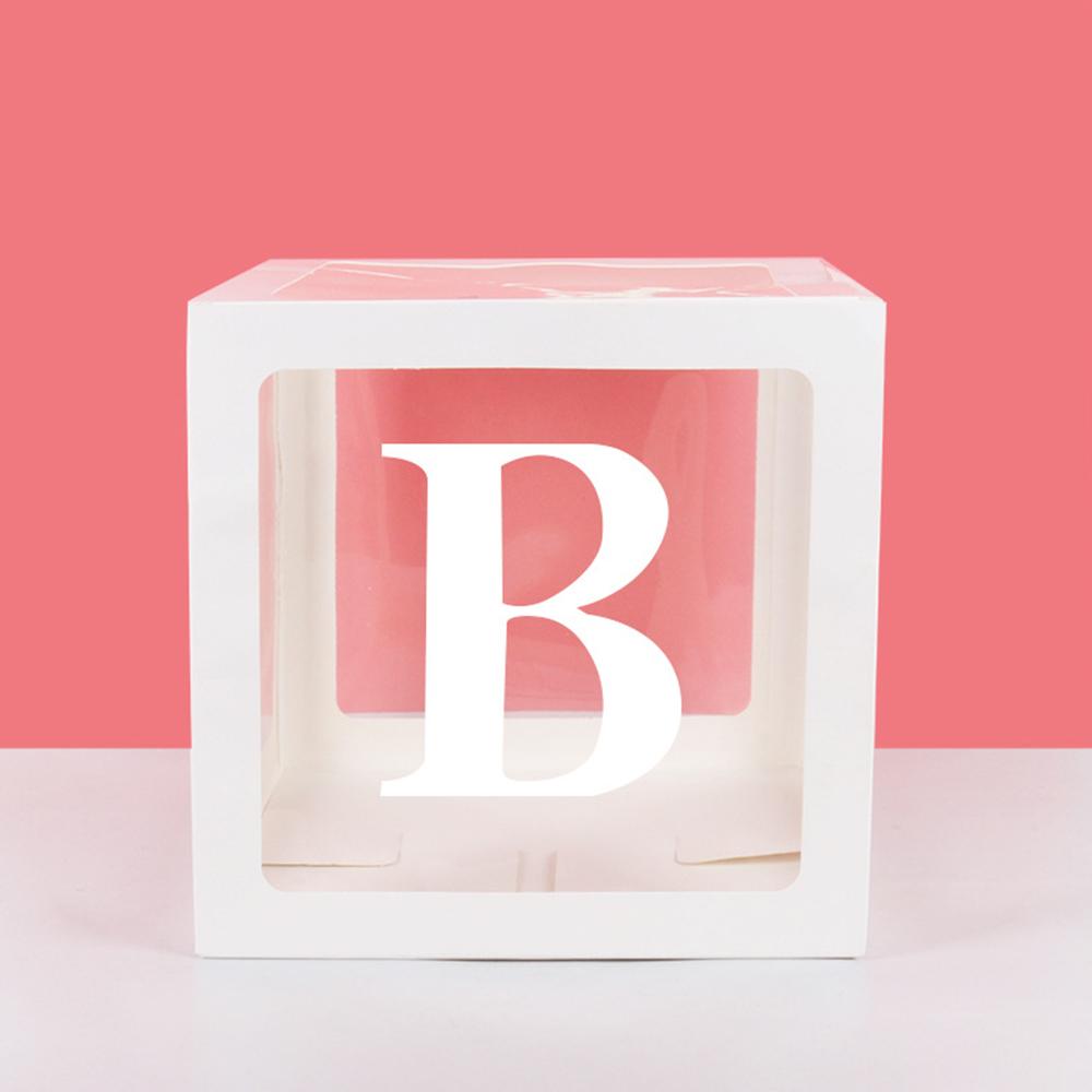 Runtow 1pc 25cm Transparent Letter Box ,Birthday Wedding Custom Name Balloon Box ,1st Birthday Party Decorations, Baby Shower